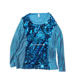 Western Dance Costume Light Blue Sparkle T-shirt – 30640