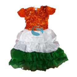 Fancy Dress Tri Color Frock Independence Day for Kids - 30651